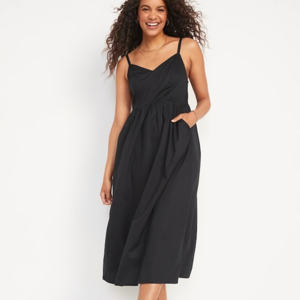 NWT Old Navy Cotton-Poplin Cami Maxi Swing Dress - Medium